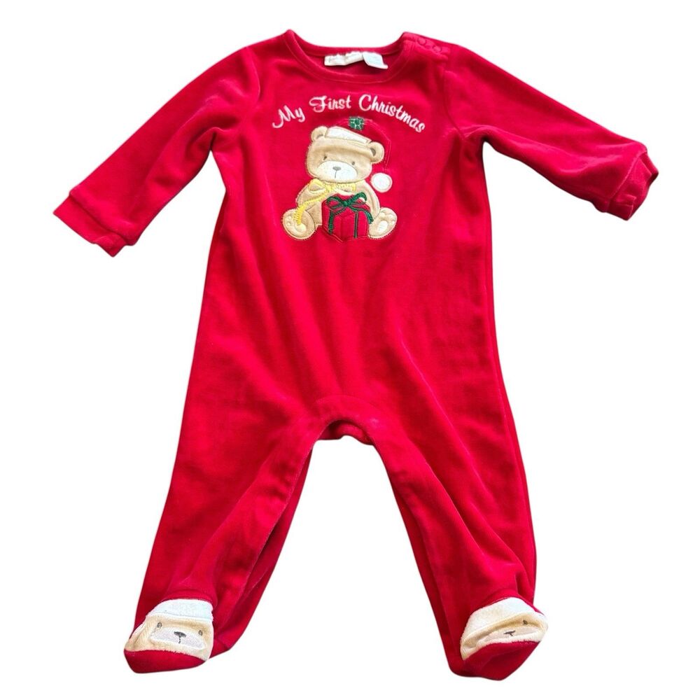 First Impressions Vintage Style Red Christmas"My First Christmas" One Pc 3-6 mo